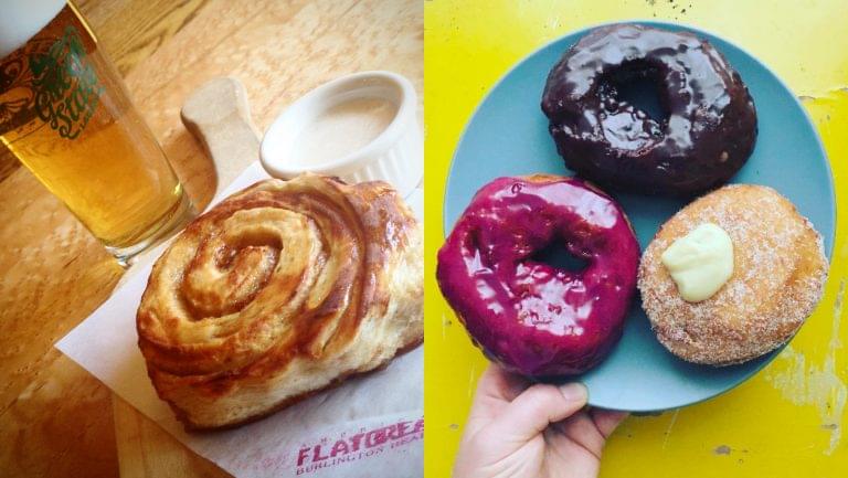 Cinnamon rolls and doughnuts made from byproduct of a brewery